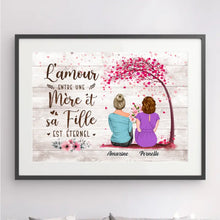 Charger l'image dans la galerie, Jusqu'à 4 filles, Passe-partout personnalisée, Poster encadré cadeau, l'amour entre une mère et ses enfants est éternel
