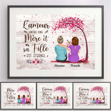 Charger l'image dans la galerie, Jusqu'à 4 filles, Passe-partout personnalisée, Poster encadré cadeau, l'amour entre une mère et ses enfants est éternel