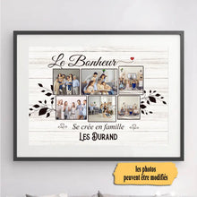 Charger l'image dans la galerie, Passe-partout Photo Personnalisée, Cadeau poster encadré pour la famille, Le bonheur c'est la famille
