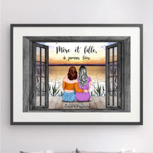Charger l'image dans la galerie, Jusqu'à 4 filles, Mère et Filles Passe-partout personnalisée, Poster encadré cadeau, les filles