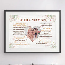 Charger l'image dans la galerie, Mère et Filles Passe-partout personnalisée, Poster encadré cadeau, Chère maman, Je t'aime très fort