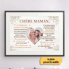 Charger l'image dans la galerie, Mère et Filles Passe-partout personnalisée, Poster encadré cadeau, Chère maman, Je t'aime très fort