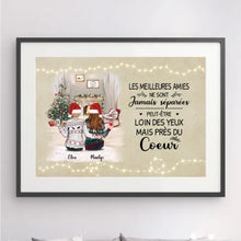 Charger l'image dans la galerie, Passe-partout personnalisée, Poster encadré cadeau, cadeau de Noël, meilleures amies dans le salon noël