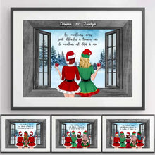 Charger l'image dans la galerie, Jusqu'à 5 filles, Passe-partout personnalisée, Poster encadré cadeau, cadeau de Noël pour meilleurs amis, sœurs