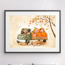 Charger l'image dans la galerie, Jusqu'à 6 membres, Passe-partout personnalisée, Poster encadré cadeau Pour Toute la Famille Halloween