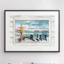 Charger l'image dans la galerie, Passe-partout personnalisée, Poster encadré cadeau pour couple, Et ensemble ils vécurent heureux et amoureux