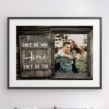 Charger l'image dans la galerie, Passe-partout personnalisée, Poster encadré cadeau pour couple, mari, femme, petit ami, petite amie