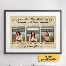 Charger l'image dans la galerie, Passe-partout personnalisée, Poster encadré cadeau pour la fille de maman, Pour ma fille courageuse