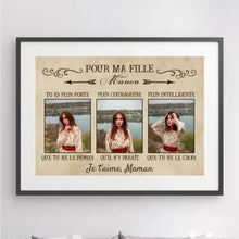 Charger l'image dans la galerie, Passe-partout personnalisée, Poster encadré cadeau pour la fille de maman, Pour ma fille courageuse