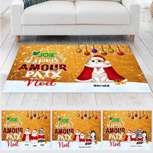 Charger l'image dans la galerie, Jusqu'à 6 chats, Carpette personnalisé chat, Tapis chat Noël, Joie Espoir Amour Paix Noë