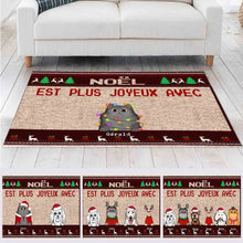 Charger l'image dans la galerie, Carpette personnalisé, Tapis personnalisé chien et chat, Noël est plus joyeux avec