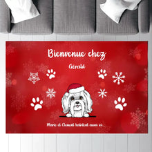 Charger l'image dans la galerie, Carpette personnalisé chien et chat, Tapis Cadeau de Noël pour les amoureux des chiens et des chats, Bienvenue chez