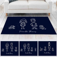 Charger l'image dans la galerie, Jusqu'à 7 membres, Carpette personnalisé, Tapis personnalisé, Famille de bonhommes