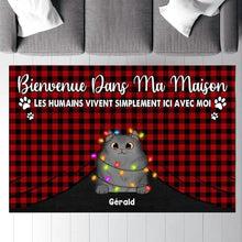 Charger l'image dans la galerie, Jusqu'à 6 chats, Tapis personnalisé chat, Carpette pour Noël chat, Tous les visiteurs doivent être approuvés par les chats