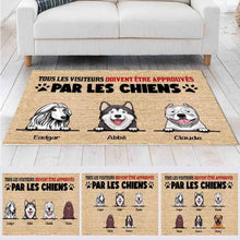 Charger l'image dans la galerie, Carpette personnalisé chiens, Tapis personnalisé, Tous les visiteurs doivent être approuvés par les chiens