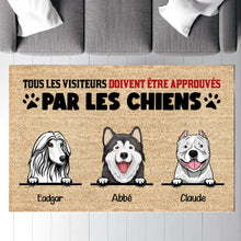 Charger l'image dans la galerie, Carpette personnalisé chiens, Tapis personnalisé, Tous les visiteurs doivent être approuvés par les chiens