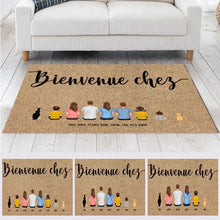 Charger l'image dans la galerie, Carpette personnalisé chien et chat, Tapis personnalisé, Famille et animaux de compagnie, Bienvenue chez