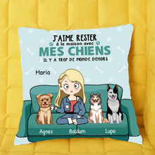 Charger l'image dans la galerie, Jusqu'à 12 chiens, Coussin personnalisé à maman Chien, Oreiller j'aime rester à la maison avec mon chien