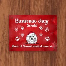 Charger l'image dans la galerie, Plaque De Porte En Métal personnalisé chien et chat, signe en métal Cadeau de Noël pour les amoureux des chiens/chats