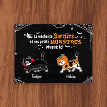 Charger l'image dans la galerie, Jusqu'à 9 chats, Plaque De Porte En Métal personnalisé chat, signe en métal Halloween pour les amoureux des chats