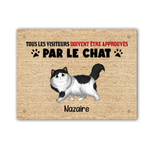 Charger l'image dans la galerie, Signe en métal personnalisé, Plaque De Porte En Métal chat, Tous les visiteurs doivent être approuvés par les chats