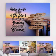 Charger l'image dans la galerie, Impressions sur métal personnalisée, Jusqu'à 10 noms, Notre famille un peu de folie beaucoup de bonheur