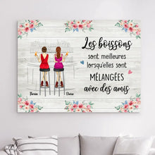 Charger l'image dans la galerie, Impressions sur métal personnalisée, Cadeau Pour ami, sœurs, meilleurs amis, Jusqu'à 6 filles, Les boissons