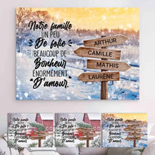 Charger l'image dans la galerie, Impressions sur métal personnalisée, Noël Cadeau, Notre famille un peu de folie beaucoup de bonheur