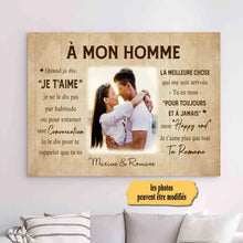 Charger l'image dans la galerie, Impressions sur métal Photo Personnalisée, Cadeau pour couple, A mon homme/A ma femme, quand je dis je t'aime