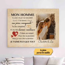 Charger l'image dans la galerie, Impressions sur métal Personnalisée, décoration pour couple, cadeau pour ma pièce manquante