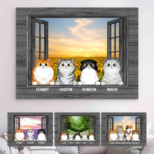 Charger l'image dans la galerie, Impressions sur métal personnalisée, cadeau pour Maman, Papa Chat, amoureux des chat, Jusqu'à 9 chats