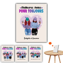 Charger l'image dans la galerie, Impression sur table personnalisée, jusqu'à 5 filles, Meilleures amies pour toujours, TableTop Print cadeau pour les amis