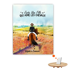 Charger l'image dans la galerie, Impression sur table personnalisée, TableTop Print pour maman cheval, amies, Juste Une Fille Qui Aime Les Chevaux