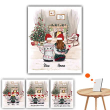 Charger l'image dans la galerie, Jusqu'à 5 filles, Impression sur table personnalisés pour meilleures amies, TableTop Print cadeau de noël