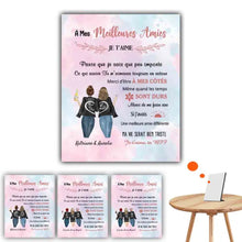 Charger l'image dans la galerie, Jusqu'à 3 filles, Impression sur table personnalisée, TableTop Print cadeau pour les amis, sœurs, À mes Meilleures Amies