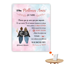 Charger l'image dans la galerie, Jusqu'à 3 filles, Impression sur table personnalisée, TableTop Print cadeau pour les amis, sœurs, À mes Meilleures Amies
