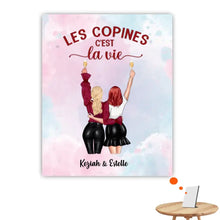 Charger l'image dans la galerie, Jusqu'à 3 filles, Impression sur table personnalisée, Les Copines c'est la vie, TableTop Print pour les amis, sœurs