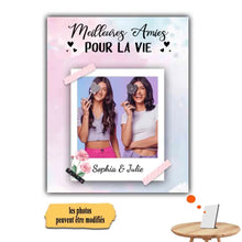 Charger l'image dans la galerie, Jusqu'à 4 photos, Impression sur table personnalisée, TableTop Print cadeau pour sœurs, Meilleures amies Pour la vie