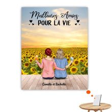 Charger l'image dans la galerie, Jusqu'à 5 filles, Impression sur table personnalisée, TableTop Print cadeau pour amis, sœurs, Meilleures amies Pour la vie