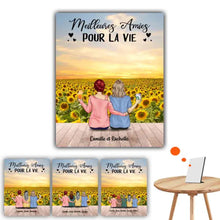 Charger l'image dans la galerie, Jusqu'à 5 filles, Impression sur table personnalisée, TableTop Print cadeau pour amis, sœurs, Meilleures amies Pour la vie