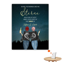 Charger l'image dans la galerie, Jusqu'à 3 amis, Impression sur table personnalisée, TableTop Print cadeau, Les vrais amis sont commes des étoiles