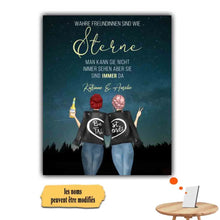 Charger l'image dans la galerie, Jusqu'à 3 amis, Impression sur table personnalisée, TableTop Print cadeau, Les vrais amis sont commes des étoiles
