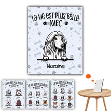 Charger l'image dans la galerie, Jusqu'à 9 chiens, Impression sur table personnalisée, TableTop Print cadeau, La vie est plus belle avec des chiens