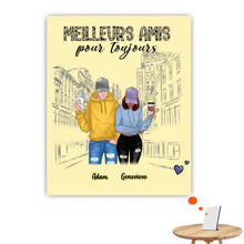 Charger l'image dans la galerie, Jusqu'à 3 personnes, Impression sur table personnalisée, TableTop Print cadeau pour amis, Meilleurs amis pour toujours