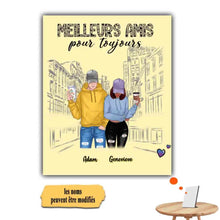 Charger l'image dans la galerie, Jusqu'à 3 personnes, Impression sur table personnalisée, TableTop Print cadeau pour amis, Meilleurs amis pour toujours