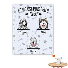 Charger l'image dans la galerie, Jusqu'à 9 chiens, Impression sur table personnalisée, TableTop Print cadeau, La vie est plus belle avec des chiens
