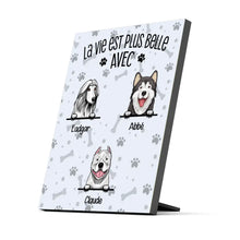 Charger l'image dans la galerie, Jusqu'à 9 chiens, Impression sur table personnalisée, TableTop Print cadeau, La vie est plus belle avec des chiens