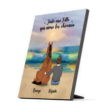 Charger l'image dans la galerie, Jusqu'à 2 chevaux, Impression sur table personnalisés, TableTop Print pour maman cheval, fille avec cheval sur la plage