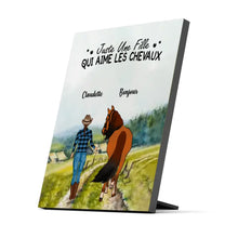 Charger l'image dans la galerie, Impression sur table personnalisés, TableTop Print pour maman cheval, jusqu'à 2 chevaux, fille qui aime les chevaux