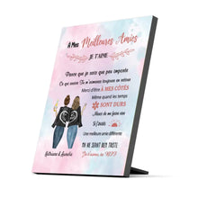 Charger l'image dans la galerie, Jusqu'à 3 filles, Impression sur table personnalisée, TableTop Print cadeau pour les amis, sœurs, À mes Meilleures Amies